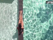 Euro Babes Carolina and Penelope Poolside Lesbian Party In The Morning - LETSDOEIT 5/16