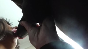 Tanned teen chav slut Princess Maddy Gray sucks a black cock