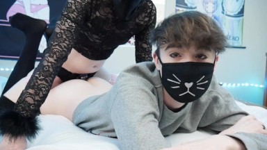 Femboy Twink gets Pegged with a Strap-on!