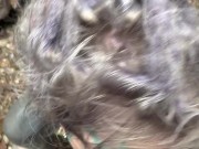 Tattooed and Pierced Woman gets Facefuck and gives Hardcore Blowjob at Outdoor Waterfall 2/16