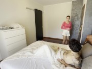 I fucked the red-haired cleaning lady from the hotel and cum in her mouth (Dialogues in Italian) 2/16