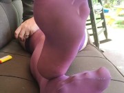 Wiggling my soles and toes wearing my nylons 15/16