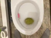 Morning piss from uncut penis in slow motion view from eyes 11/16