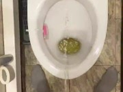 Morning piss from uncut penis in slow motion view from eyes 8/16