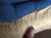 Stepson's friends jerk off looking at my ass and want to fuck me