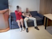 Married woman sucks and drinks jizz in the waiting room 15/16