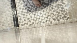 I got so horny in the shower that I started playing with my cock and moaning loudly