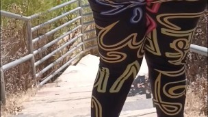Flashing my big ass in g string thong to voyeurs on the lake