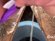 I peed in the outdoor toilet and filmed it on my phone 10/16