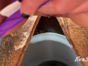 I peed in the outdoor toilet and filmed it on my phone 14/16