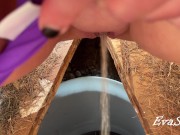 I peed in the outdoor toilet and filmed it on my phone 6/16