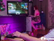 I love watching my favorite show as she works her mouth on my dick. 1/16