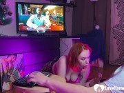 I love watching my favorite show as she works her mouth on my dick.