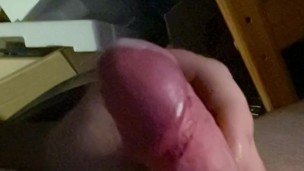 Slomo of massive cumshot onto myself