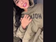 Hot Latina Rock Chick gives Sloppy BJ ,Gagging, Hawk twah on big dildo  before fucking herself