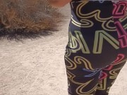 Flashing my big sexy ass in a thong In public pov voyeur hubby films