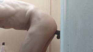 Taking a huge cock into the shower