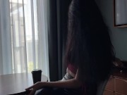 risky blowjob and sex with a stranger in a cafe 2/16