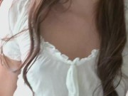 Gorgeous Skinny Brunette Sydney Fucking Her Glass Dildo! 8/16