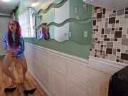 Locked Out of Bathroom Piss and Squirt 9/16