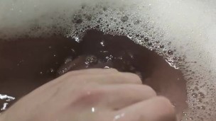 POV: Take a bubble bath and jerk off my dick