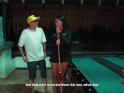 Colombian Mommy fucks her stepson's nerdy boy in the pool hall! Pipeboy1 & Lina Henao 5/16