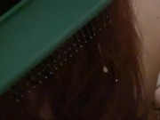 This Natural Remedy Will Strengthen Your HAIR! Cumshot on Hair. Brushing Cum Into Hair. 16/16