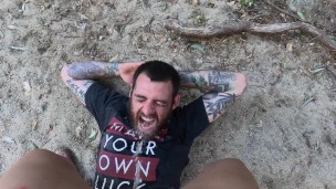 Pissy wakes man up with golden shower