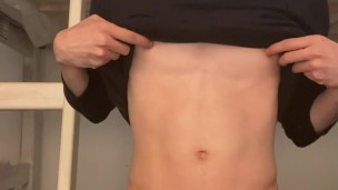 18+ boy jerking big hard cock and showing ass