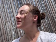 White T shirt weather SFW vertical behind the scenes selfie clip 11/16