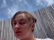 White T shirt weather SFW vertical behind the scenes selfie clip 8/16