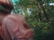 Няшка-лесбиянка заблудилась в лесу и нарвалась на хуй лесника. 4/16