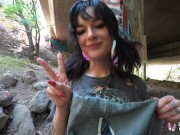 Real Teens - Sexy Tattooed Teen Lysagna DelRay Flashing And Fucking Under The Bridge 15/16