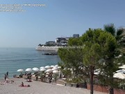 VLOG MONACO - I show off at the beach and get fucked in the public shower 6/16