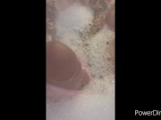 Let me jerk your cock in the bubbly tub ASMR jerk and milking from big tiddy goth