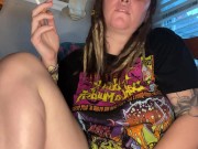 Rainy day smoke break - full video on OF - Screenshot 14 of 16 - Smoking Milf