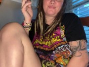 Rainy day smoke break - full video on OF - Screenshot 9 of 16 - Smoking Milf