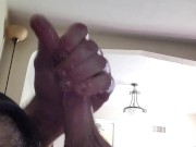 Stroking my cock (side profile) 16/16