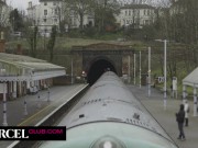 The busty brunette wants a trio with 2 men 1/16