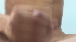 jerkking off and cumming two times my thick cock