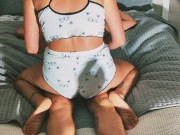 Dry humping My step Daddy hard dick untill he squirts 1/16