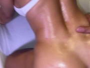 Little Latina whore gets her juicy ass oiled up and fucked for daddy - SISI ROSE 14/16