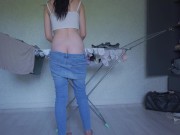 Buttcrack Jeans While Cleaning - Screenshot 5 of 16 - Booty