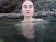 Ariel Ortiz visits Murcia,she is like a mermaid in the sea,she swims on the beach or pool