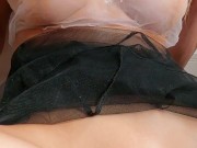 My transparent outfit will excite anyone! Morning exercises on a big dildo - Melissa Burn 16/16