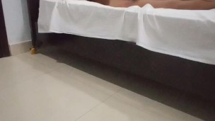 Body lotion after sun tan. Sexy skinny naked body