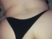 Fat ass slut rides dildo with butt plug 7/16