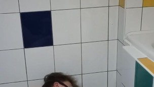 master lets pup play and cum in pup's piss puddle | pup piss part 2