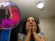 Big Ass Girl in Sexy Dress with and without any Underwear in the Bath to flash pussy and ass to tease 9/16