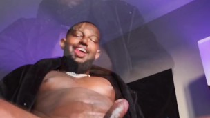 Mr.J milks his thick BBC while you kneel below him